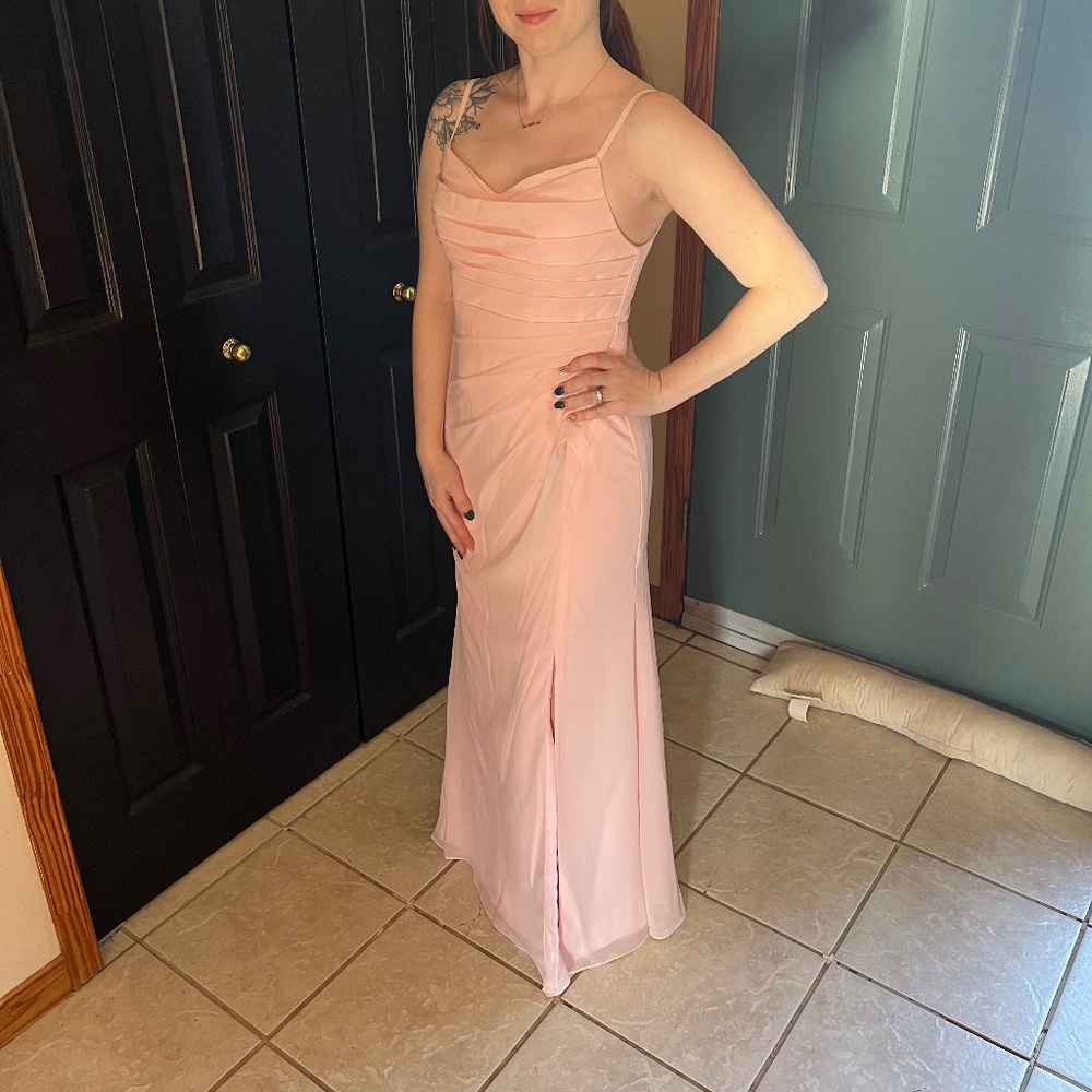 Light pink bridesmaid dress